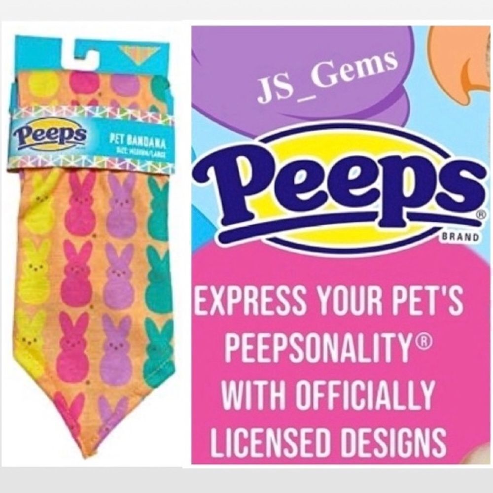 New Pet Dog Bandana With Colorful Peeps Bunnies